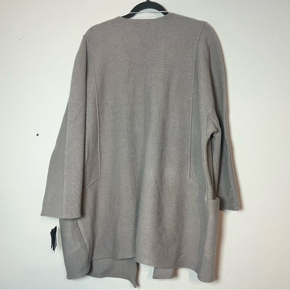 Alfani Light Gray Grey Merino Wool Sweater Open Front Cardigan Size Large NWT - Picture 6 of 10